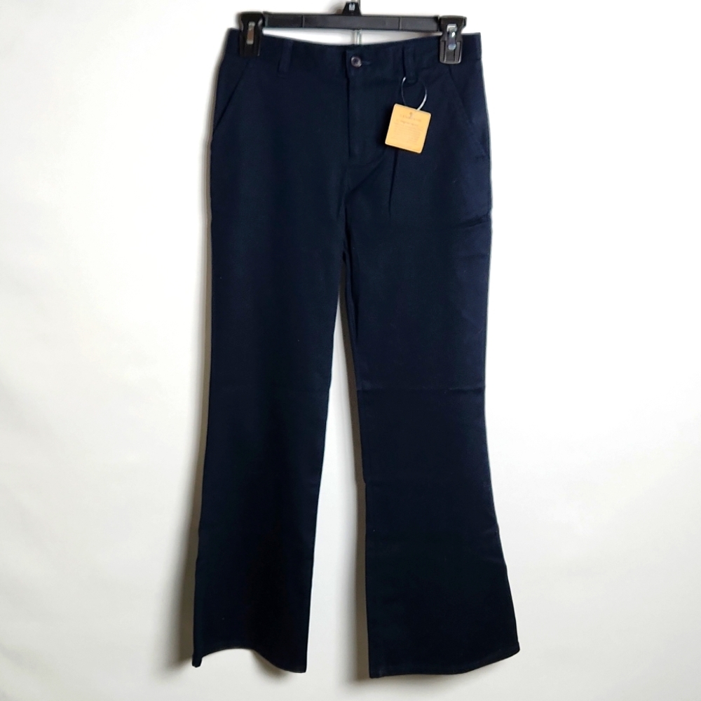 Lands End Navy Flare leg Pants sz 12 NWT